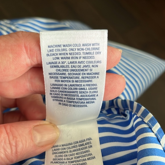 Ralph Lauren Striped Ruffled Front Blouse - Picture 5 of 6